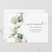 Waterverf Eucalyptus verhuisadres aankondiging (Voorkant / Achterkant)