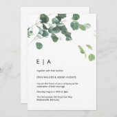 Waterverf eucalyptus verlaat moderne lettertype br kaart (Voorkant / Achterkant)