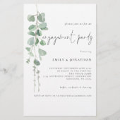 Waterverf Eucalyptus Verloving Uitnodiging (Voorkant)
