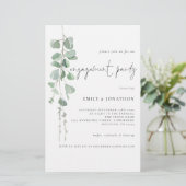Waterverf Eucalyptus Verloving Uitnodiging (Staand voorkant)
