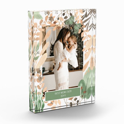 Waterverf Eucalyptus Vlinder groen Fotoblokken (Links)