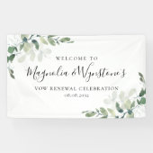 Waterverf Eucalyptus Vow Renewal Welkom Spandoek (Horizontaal)