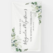 Waterverf Eucalyptus Vow Renewal Welkom Spandoek (Verticaal)