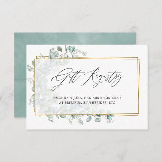 Waterverf Eucalyptus Vrijgezellenfeest Cadeauregis Informatiekaartje (Voorkant / Achterkant)