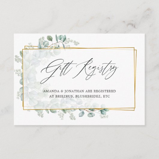 Waterverf Eucalyptus Vrijgezellenfeest Cadeauregis Informatiekaartje (Voorkant)