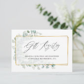 Waterverf Eucalyptus Vrijgezellenfeest Cadeauregis Informatiekaartje (Staand voorkant)