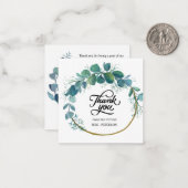 Waterverf Eucalyptus Vrijgezellenfeest Dank u Notitiekaartje (Voorkant / Achterkant in situ)