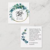 Waterverf Eucalyptus Vrijgezellenfeest Dank u Notitiekaartje (Voorkant / Achterkant)