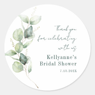 Waterverf Eucalyptus Vrijgezellenfeest Dank u Ronde Sticker