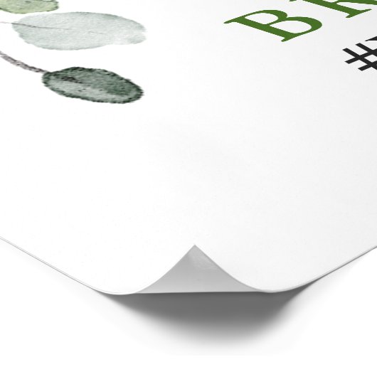 Waterverf Eucalyptus Vrijgezellenfeest Foto Lijst Poster (Hoek)