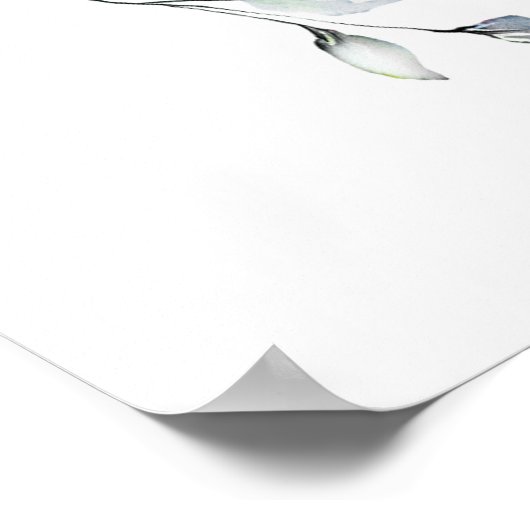 Waterverf Eucalyptus Vrijgezellenfeest Foto Prop. Poster (Hoek)