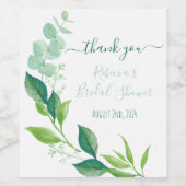 Waterverf Eucalyptus Vrijgezellenfeest gunsten Wijn Etiket (Enkel label)