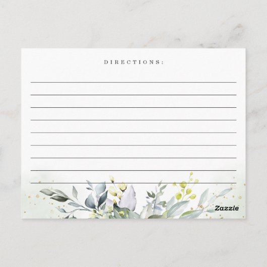 Waterverf Eucalyptus Vrijgezellenfeest Recipcard Briefkaart (Achterkant)