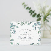 Waterverf Eucalyptus Vrijgezellenfeest Recipcard Briefkaart (Staand voorkant)