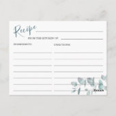 Waterverf Eucalyptus Vrijgezellenfeest Recipcard Briefkaart (Achterkant)