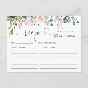 Waterverf Eucalyptus Vrijgezellenfeest Recipcard Briefkaart