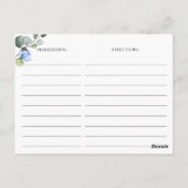 Waterverf Eucalyptus Vrijgezellenfeest Recipcard Briefkaart (Achterkant)