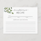 Waterverf Eucalyptus Vrijgezellenfeest Recipcard Informatiekaartje (Voorkant)