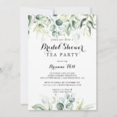 Waterverf Eucalyptus Vrijgezellenfeest Tea Party Kaart (Voorkant)