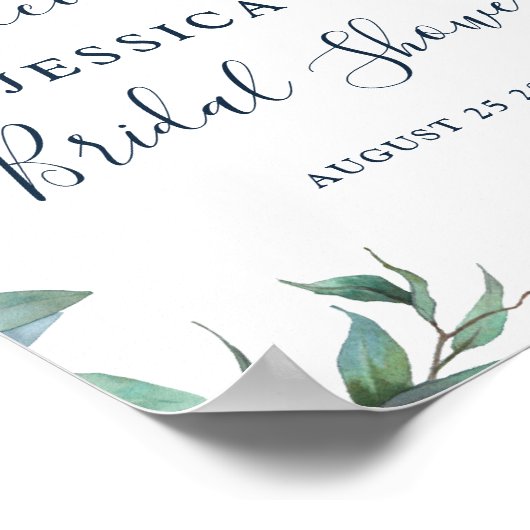 Waterverf Eucalyptus Vrijgezellenfeest Welkom Poster (Hoek)