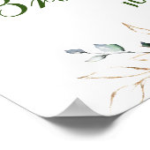 Waterverf Eucalyptus Vrijgezellenfeest Welkomsttek Poster (Hoek)