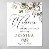 Waterverf Eucalyptus Vrijgezellenfeest Welkomsttek Poster (Voorkant)