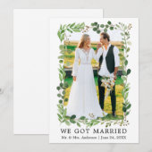 Waterverf Eucalyptus We hebben een huwelijk geslot Aankondiging (Voorkant / Achterkant)