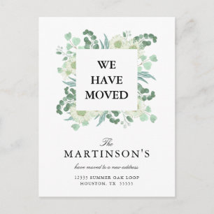 Waterverf Eucalyptus We hebben een nieuw adres ver Briefkaart