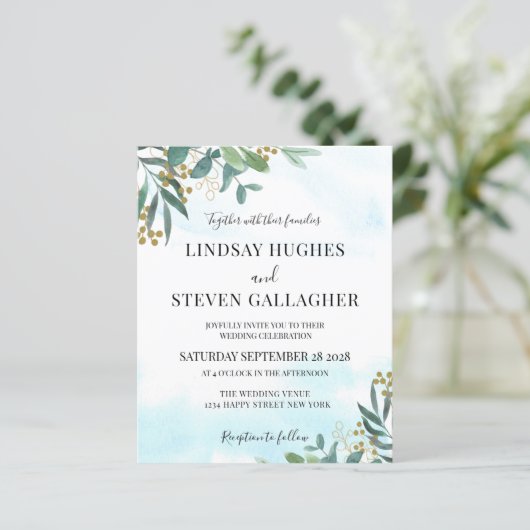 Waterverf Eucalyptus Weddenschap (Staand voorkant)