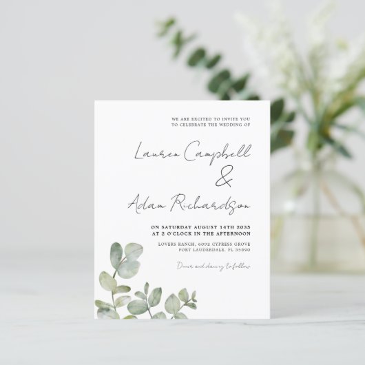 Waterverf Eucalyptus Weddenschap (Staand voorkant)