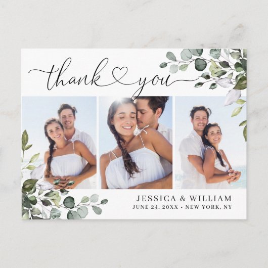 Waterverf Eucalyptus Weddenschap 3 Foto Hartelijk Briefkaart (Voorkant)