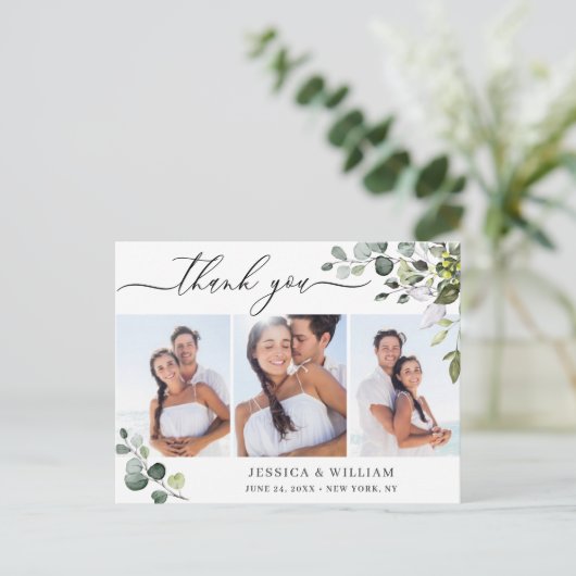 Waterverf Eucalyptus Weddenschap 3 Foto Hartelijk  Briefkaart (Staand voorkant)