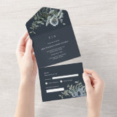 Waterverf Eucalyptus Weddenschap All In One Uitnodiging (Afscheurbaar)