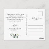 Waterverf Eucalyptus Weddenschap Foto Dank je Briefkaart (Achterkant)