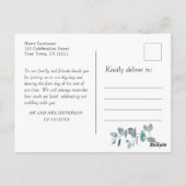 Waterverf Eucalyptus Weddenschap Foto Dank je Briefkaart (Achterkant)