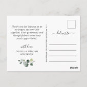 Waterverf Eucalyptus Weddenschap Foto Dank je Briefkaart (Achterkant)