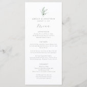 Waterverf Eucalyptus Weddenschap Menu (Voorkant)