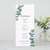 Waterverf Eucalyptus - Weddenschap Menu (Staand voorkant)