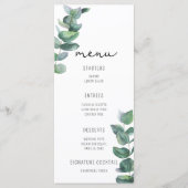 Waterverf Eucalyptus - Weddenschap Menu (Voorkant)