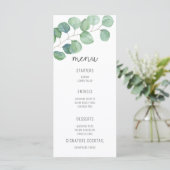 Waterverf Eucalyptus - Weddenschap Menu (Staand voorkant)