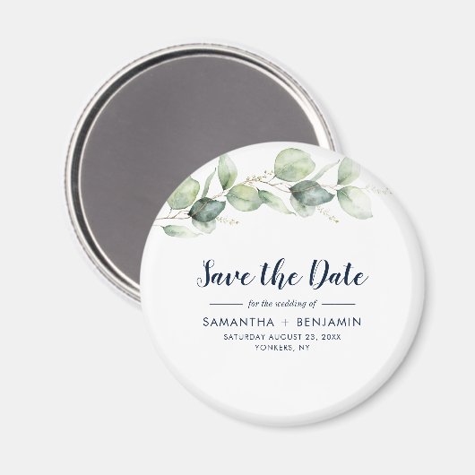 Waterverf Eucalyptus Weddenschap Opslaan Datum Magneet (Voorkant / Achterkant)