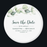 Waterverf Eucalyptus Weddenschap Opslaan Datum Magneet<br><div class="desc">Cute Botanical Eucalyptus Waterverf Wedding save the date magnet that maakt een perfecte hoer voor je gasten en zal jarenlang worden gekoesterd</div>