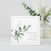 Waterverf Eucalyptus Weddenschap opslaan Datum Save The Date (Staand voorkant)