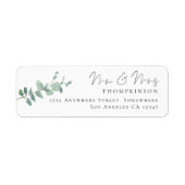 Waterverf Eucalyptus Weddenschap Rendement Adres Etiket (Voorkant)