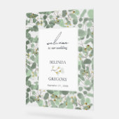 Waterverf Eucalyptus Weddenschap Welkomstteken Acryl Bord (Hoek)