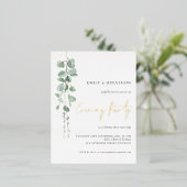Waterverf Eucalyptus Weddenschappen Evening Party  Folie Uitnodiging Briefkaart (Staand Voorkant)