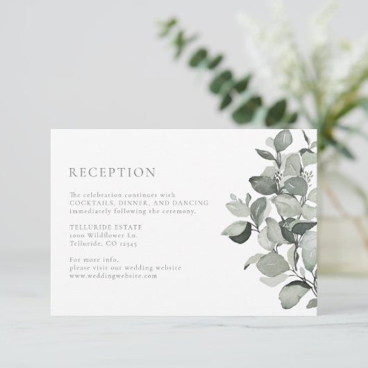 Waterverf Eucalyptus Weddenschappen Informatiekaartje (Staand voorkant)