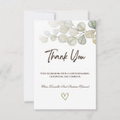 Waterverf Eucalyptus Wedding Bedankkaart (Voorkant)
