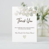 Waterverf Eucalyptus Wedding Bedankkaart (Staand voorkant)