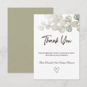 Waterverf Eucalyptus Wedding Bedankkaart (Voorkant / Achterkant)